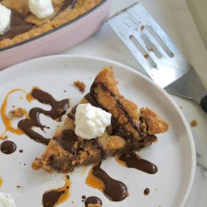 Valentine’s Chocolate Chip Cookie Skillet