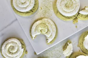 Frosted Matcha Latte Cookies