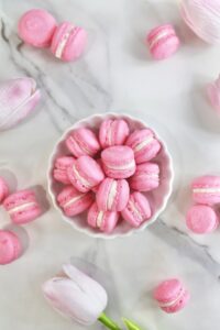 Mini Strawberries & Cream Macarons